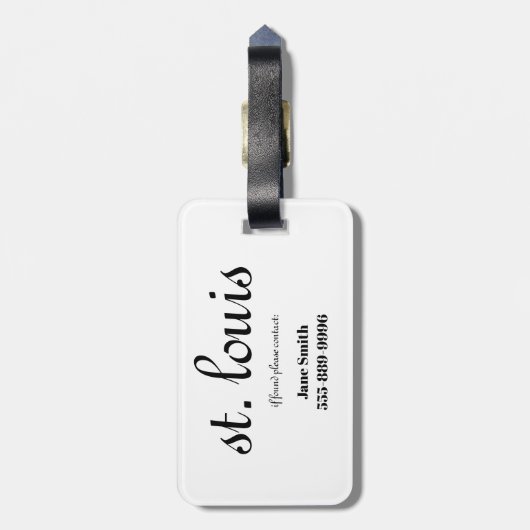 St. Louis Skyline Bagagelabel (Achterkant verticaal)