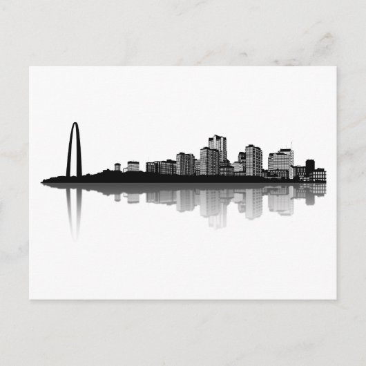 St. Louis Skyline Briefkaart (b/w) (Voorkant)