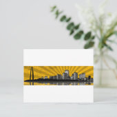 St. Louis Skyline Briefkaart (geel) (Staand voorkant)