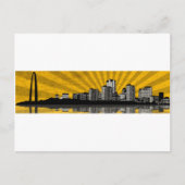 St. Louis Skyline Briefkaart (geel) (Voorkant)