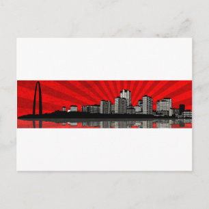 St. Louis Skyline Briefkaart (rood)