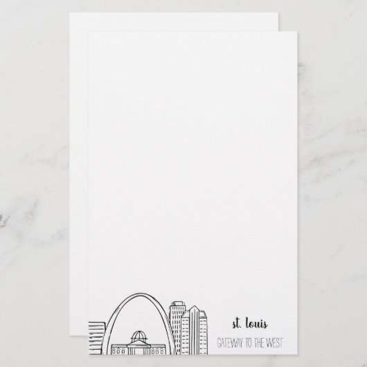 St. Louis Skyline Briefpapier (Voorkant / Achterkant)