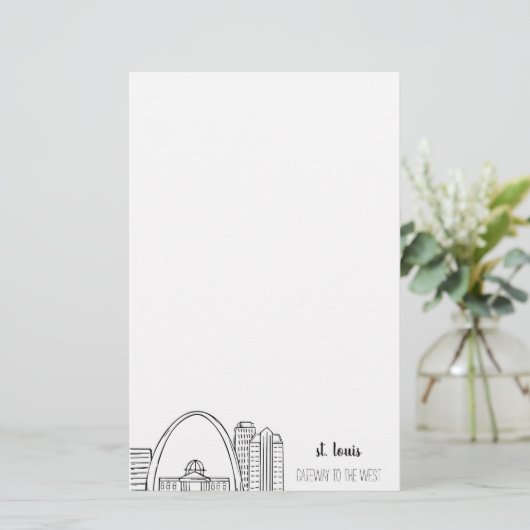 St. Louis Skyline Briefpapier (Staand voorkant)