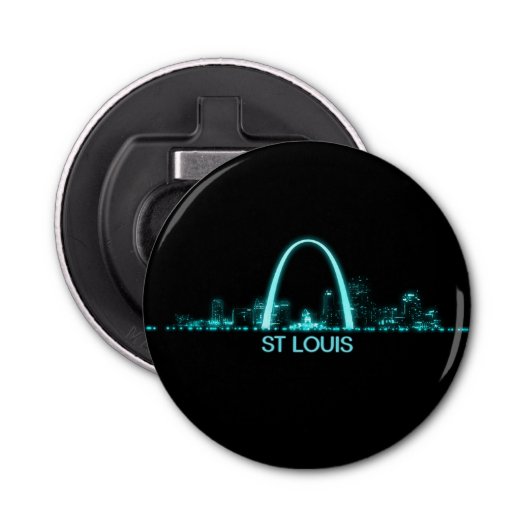 St Louis Skyline Button Flesopener (Voorkant)