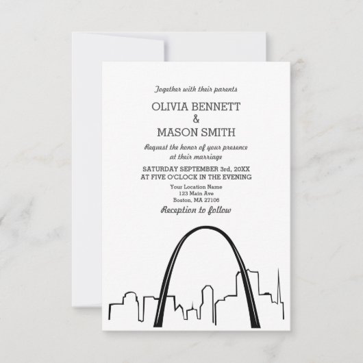 St. Louis Skyline CityScape Uitnodiging voor een b (Voorkant)
