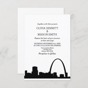 St Louis Skyline Cityscape Wedding Invitation Kaart