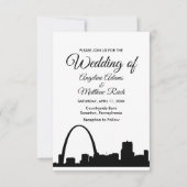 St Louis Skyline Cityscape Wedding Invitation Kaart (Voorkant)