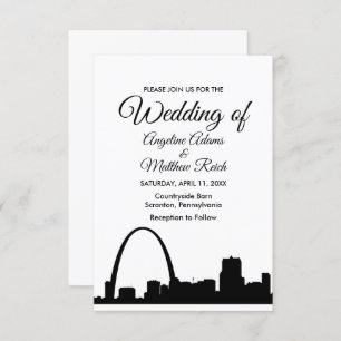 St Louis Skyline Cityscape Wedding Invitation Kaart