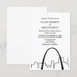 St Louis Skyline Cityscape Wedding Invitation Kaart