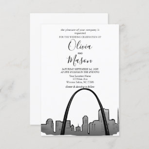 St Louis Skyline Cityscape Wedding Invitation Kaart