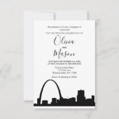 St Louis Skyline Cityscape Wedding Invitation Kaart (Voorkant)