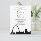 St Louis Skyline Cityscape Wedding Invitation Kaart (Staand voorkant)