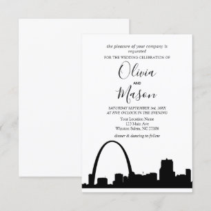 St Louis Skyline Cityscape Wedding Invitation Kaart