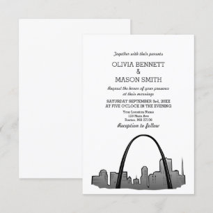 St Louis Skyline Cityscape Wedding Invitation Kaart