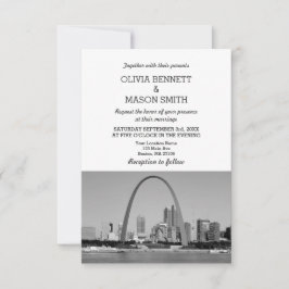 St Louis Skyline Cityscape Wedding Invitation Kaart