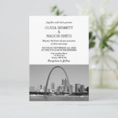 St Louis Skyline Cityscape Wedding Invitation Kaart (Staand voorkant)
