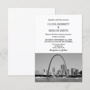 St Louis Skyline Cityscape Wedding Invitation Kaart