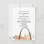 St Louis Skyline Cityscape Wedding Invitation Kaart (Voorkant)