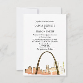 St Louis Skyline Cityscape Wedding Invitation Kaart