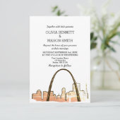 St Louis Skyline Cityscape Wedding Invitation Kaart (Staand voorkant)