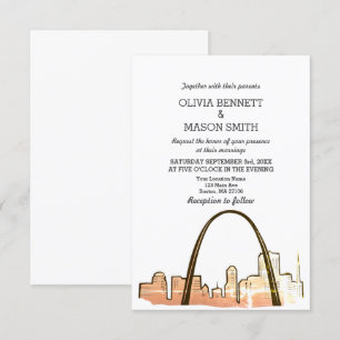 St Louis Skyline Cityscape Wedding Invitation Kaart