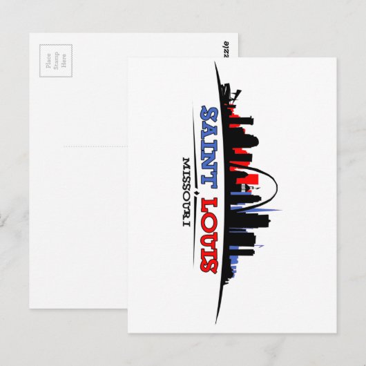 St. Louis Skyline Design Briefkaart (Voorkant / Achterkant)
