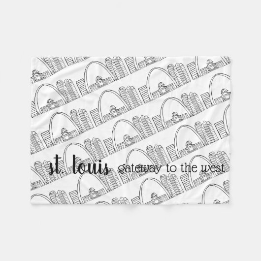 St. Louis Skyline Fleece Deken (Voorkant (Horizontaal))