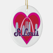 St Louis Skyline Heart Keramisch Ornament (Rechts)