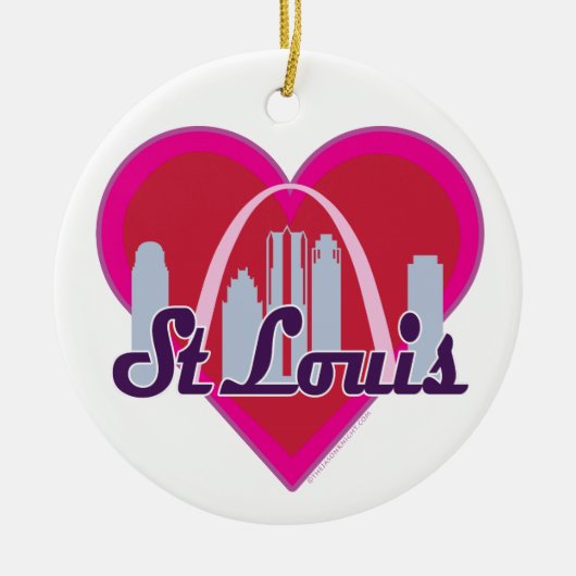 St Louis Skyline Heart Keramisch Ornament (Voorkant)