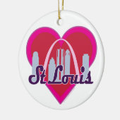 St Louis Skyline Heart Keramisch Ornament (Links)