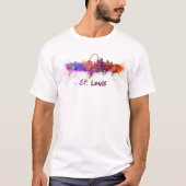 St Louis skyline in watercolor T-shirt (Voorkant)