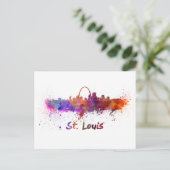 St. Louis skyline in waterverf Briefkaart (Staand voorkant)