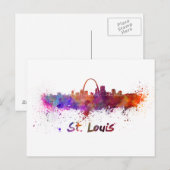 St. Louis skyline in waterverf Briefkaart (Voorkant / Achterkant)