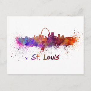 St. Louis skyline in waterverf Briefkaart
