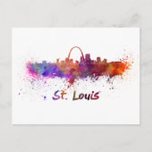 St. Louis skyline in waterverf Briefkaart (Voorkant)