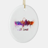 St. Louis skyline in waterverf Keramisch Ornament (Rechts)