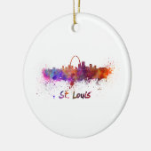 St. Louis skyline in waterverf Keramisch Ornament (Links)