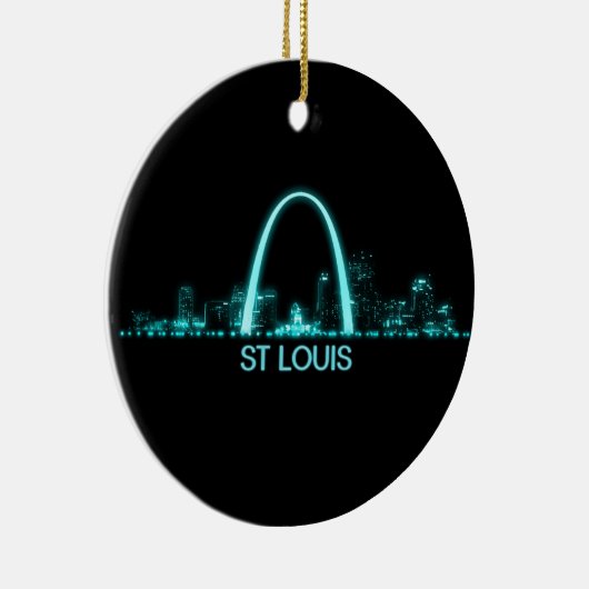 St Louis Skyline Keramisch Ornament (Rechts)