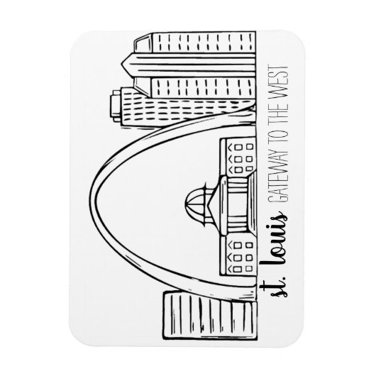 St. Louis Skyline Magneet (Verticaal)