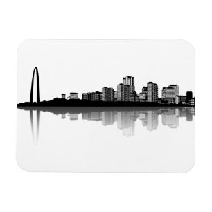 St. Louis Skyline Magnet (b/w) Magneet