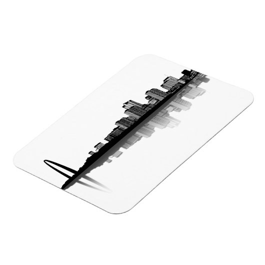 St. Louis Skyline Magnet (b/w) Magneet (Linkerzijde)