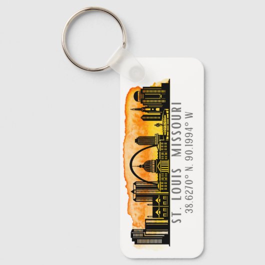 St. Louis Skyline Map Coordinates Sleutelhanger (Voorkant)
