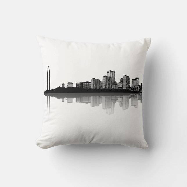 St. Louis Skyline Pillow (b/w) Kussen (Voorkant)