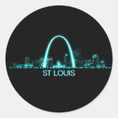 St Louis Skyline Ronde Sticker (Voorkant)