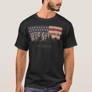 St. Louis Skyline Vakantie Souvenir stadsvlag T-shirt