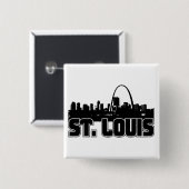St Louis Skyline Vierkante Button 5,1 Cm (Voorkant /achterkant)