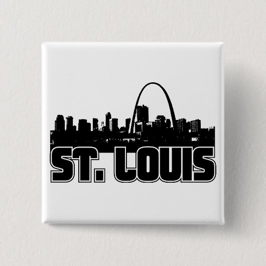 St Louis Skyline Vierkante Button 5,1 Cm (Voorkant)