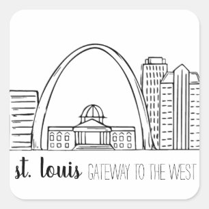 St. Louis Skyline Vierkante Sticker