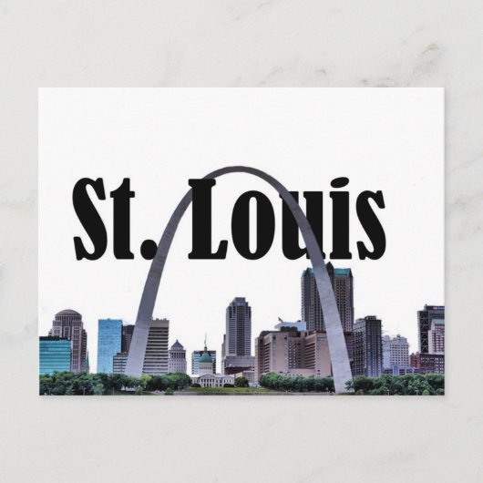 St. Louis Skyline w/ St. Louis in het Sky Briefkaa Briefkaart (Voorkant)