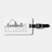 St. Louis Stylized City Skyline Bagagelabel (Voorkant horizontaal)